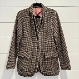 Eddie Bauer wool houndstooth pattern jacket size 8